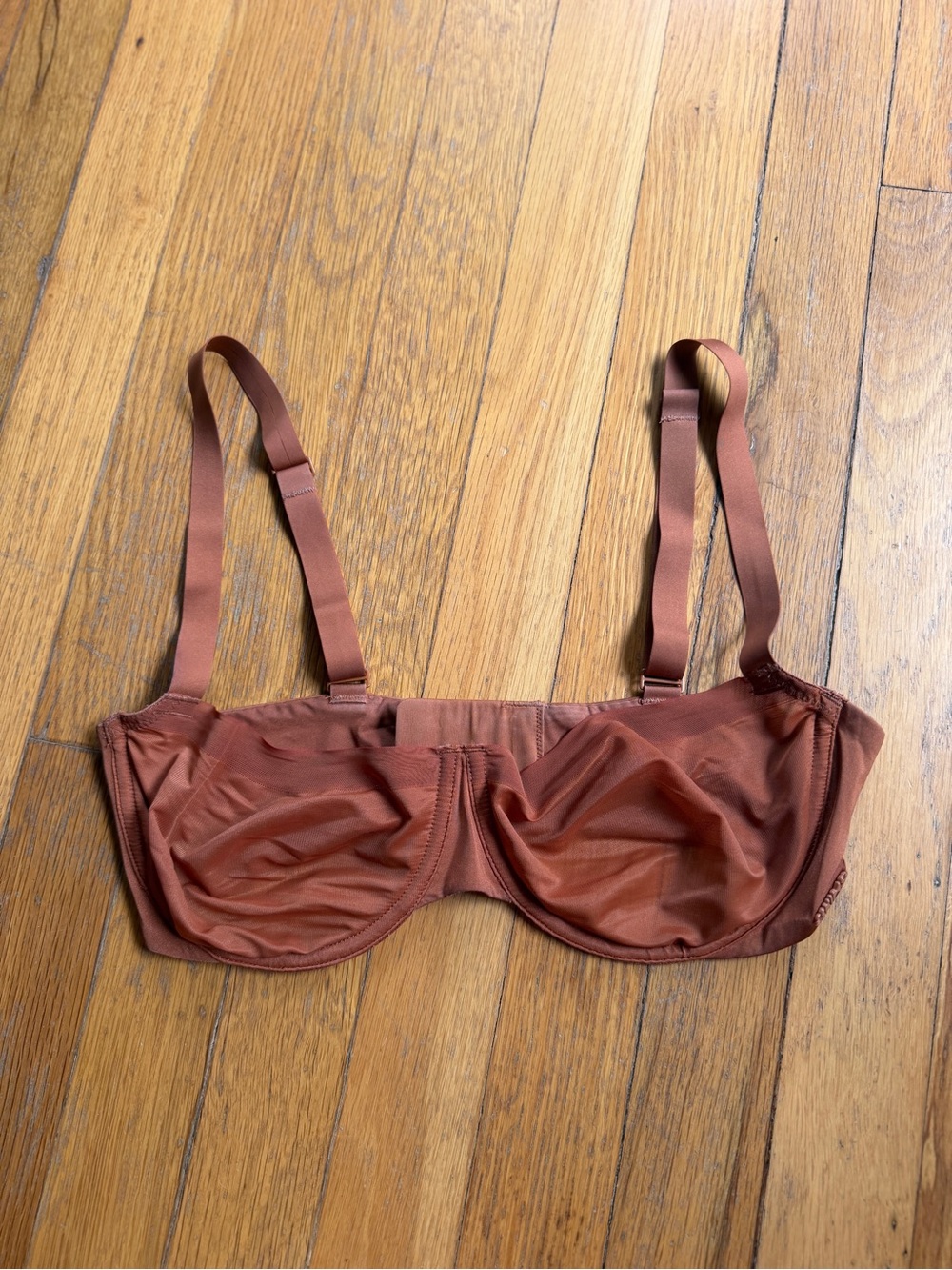 Skims orange mesh balconette bra